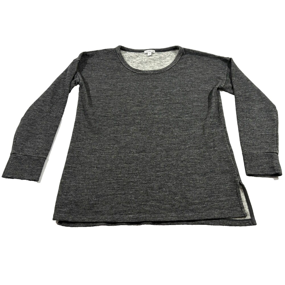 James Perse Sweatshirt Womens Gray Wool Cotton Top Casual Minimalist Top Sz L
